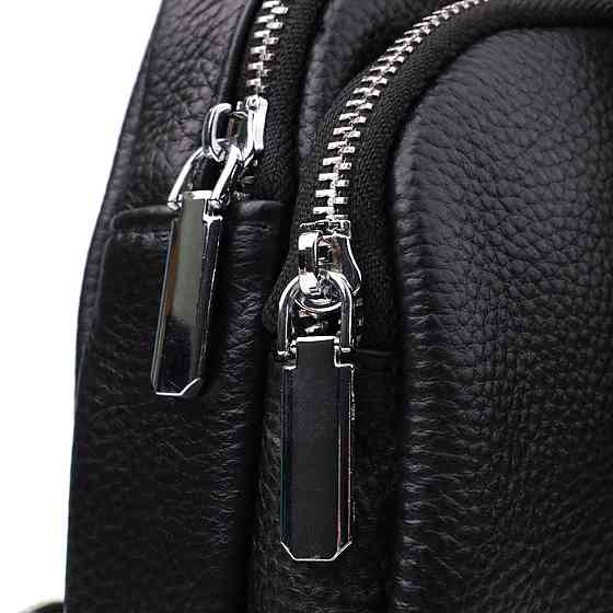 Жіноча сумка слінг із натуральної шкіри Vintage 22935 Чорний Київ