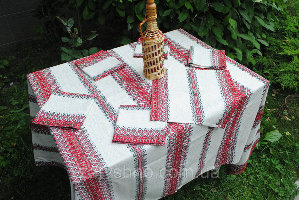 Скатертина на кухню, вишита, в українському стилі Київ - фото 2