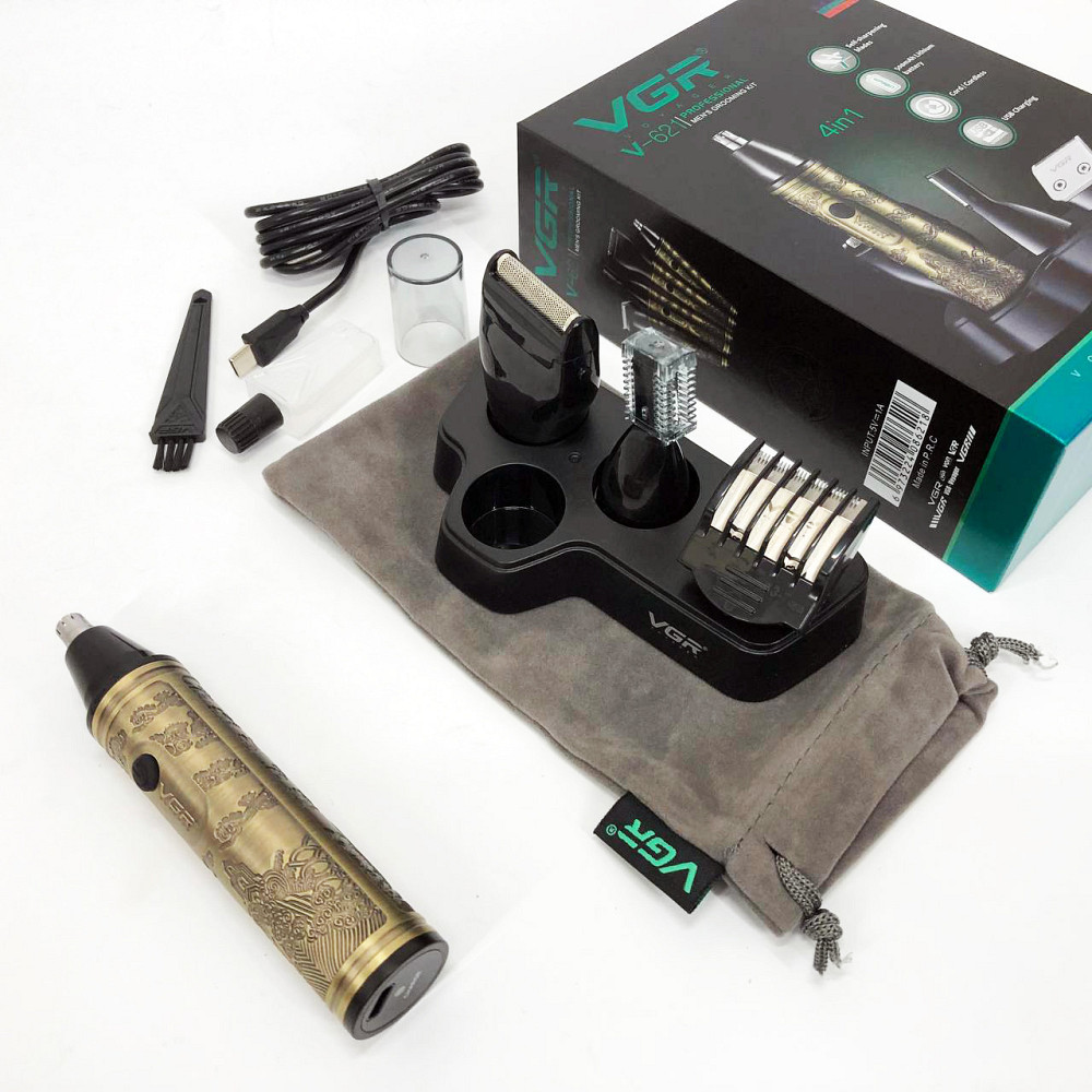 Тример для носа 3в1, Електричний тример для волосся в носі Машинка видалення волосся з носа вух VM-51 Івано-Франківськ - фото 9