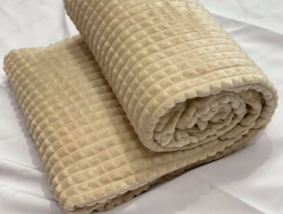 Ecotton Плед Ecotton 200х220 см Well Soft Lux із мікрофібри Beige молочний Киев - изображение 1