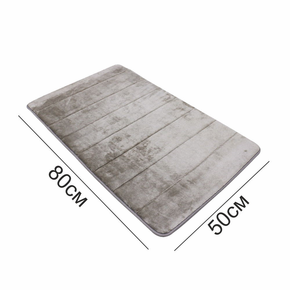 Сучасний килимок для ванної Aquarius з ефектом пам'яті М'який Антиковзкий 50 х 80 см Темно-Бежовий у смужку Буча - фото 2