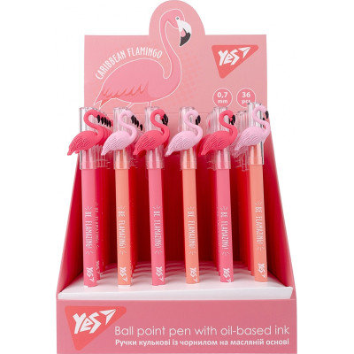 Ручка кулькова Yes Caribbean flamingo 0,7 мм синя (412003) Вінниця - фото 5