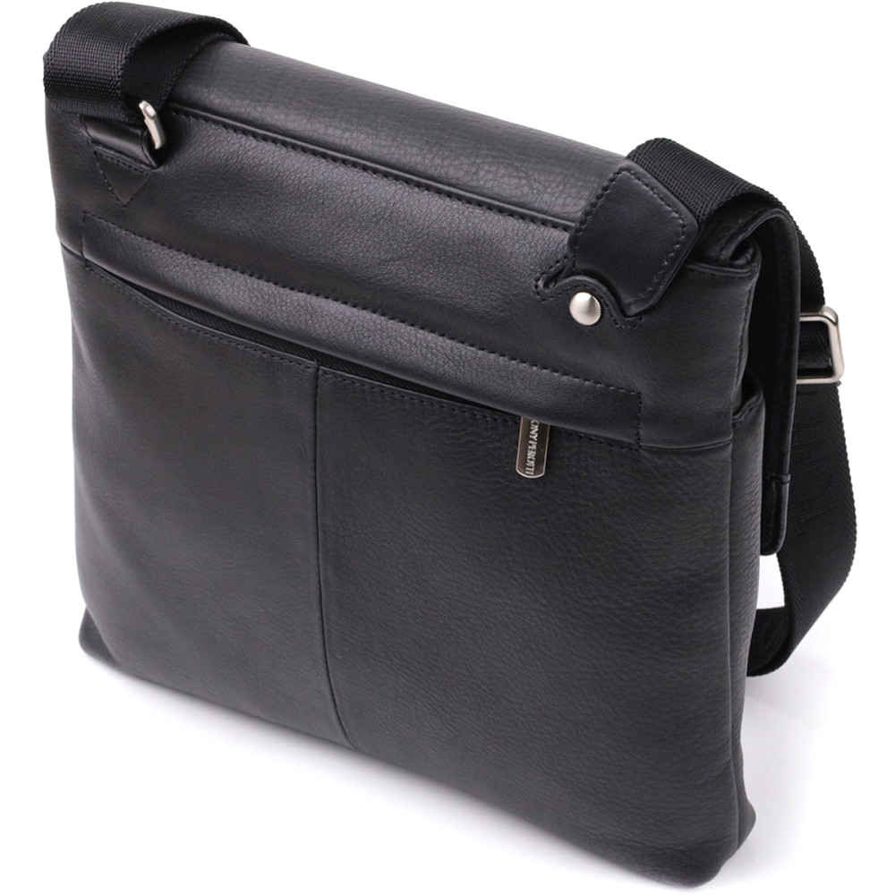 Чоловіча сумка через плече із зернистої натуральної шкіри Tony Perotti 20865_1 (9270G-25 nero) Чорний Київ - фото 2