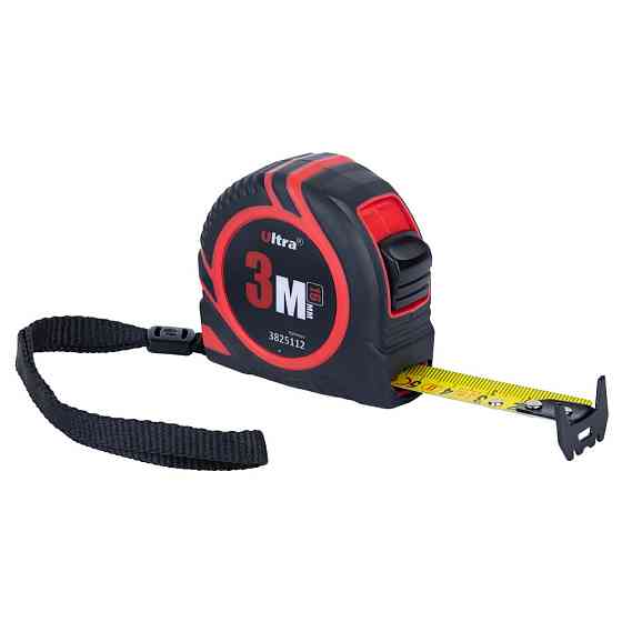 Рулетка гумова з нейлоновим покриттям полотна 3 м × 16 мм ULTRA (3825112) Київ