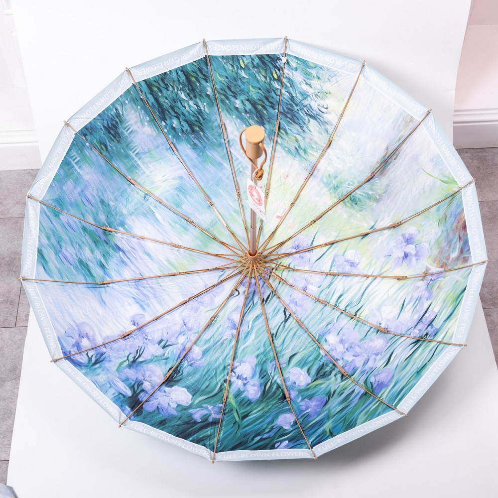 Парасолька механічна з принтом надійна з поліестеру діаметр 99 см Блакитна HP-23-3BL Коломыя - изображение 10