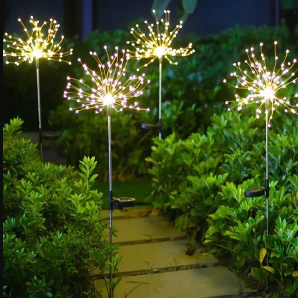 Ліхтар садовий "Феєрверк" на сонячній батареї 1шт, 120LED, ShowTime / Газонний LED світильник Київ - фото 7