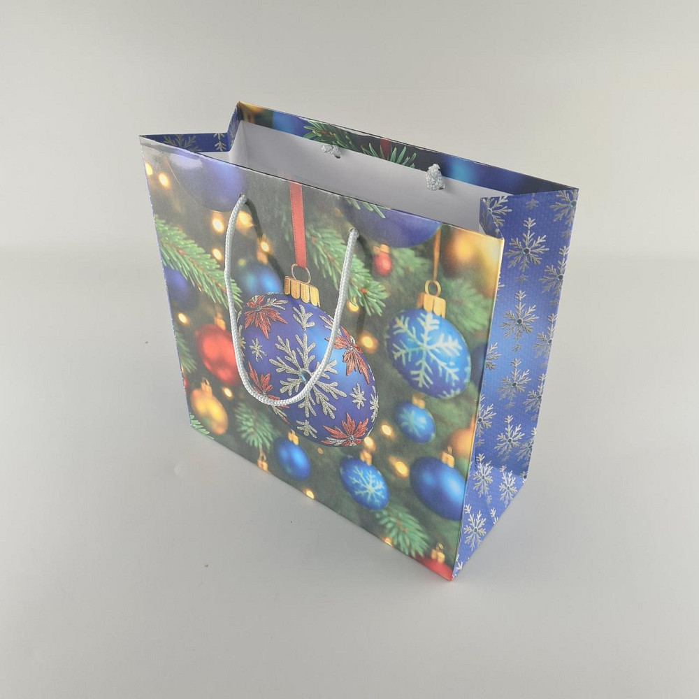 Пакеты бумажные подарочные , новогодние Квадрат 23*24*10- 02 (12 шт) Харьков - изображение 3