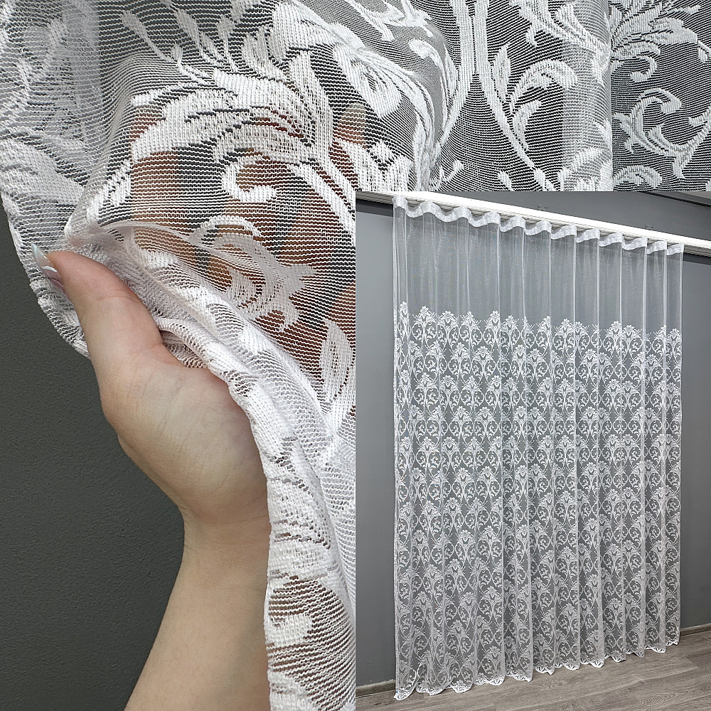 Тюль VR-Textil 1202т Преміум Жакард Білий 300х270 см (40-955) Київ - фото 1