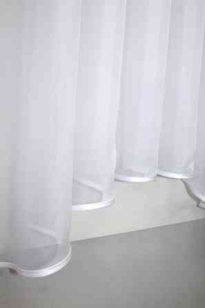 Кухонний комплект VR-Textil № 051к тюль і шторки з підв'язками блакитний з білим 280х170 см (52-0561) Київ