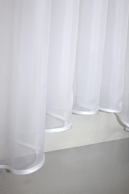 Кухонний комплект VR-Textil № 051к тюль і шторки з підв'язками блакитний з білим 280х170 см (52-0561) Київ - фото 5