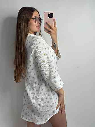 Женская муслиновая ночная сорочка Ромашки XS-S Харьков