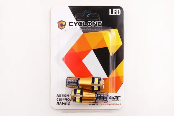 Лампа диодная 12В безцок. T10 10-SMD 3030-Philips CAN Cyclone 600лм (2 шт.) Винница