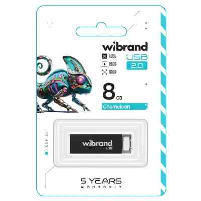 USB флеш накопитель Wibrand 8GB Chameleon Black USB 2.0 (WI2.0/CH8U6B) Винница