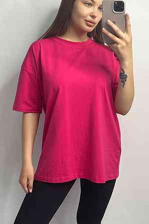 Базовая футболка женская оверсайз Малиновый M/L Харьков