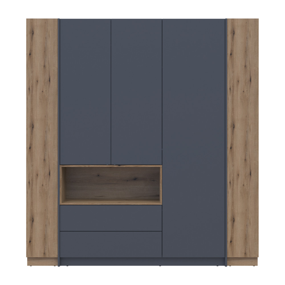 Шафа для одягу з нішою та етажеркою Doros Дейл Графіт/Дуб Евок 3 ДСП 178х52х220 DRS-011736 (42005156) Львів - фото 9