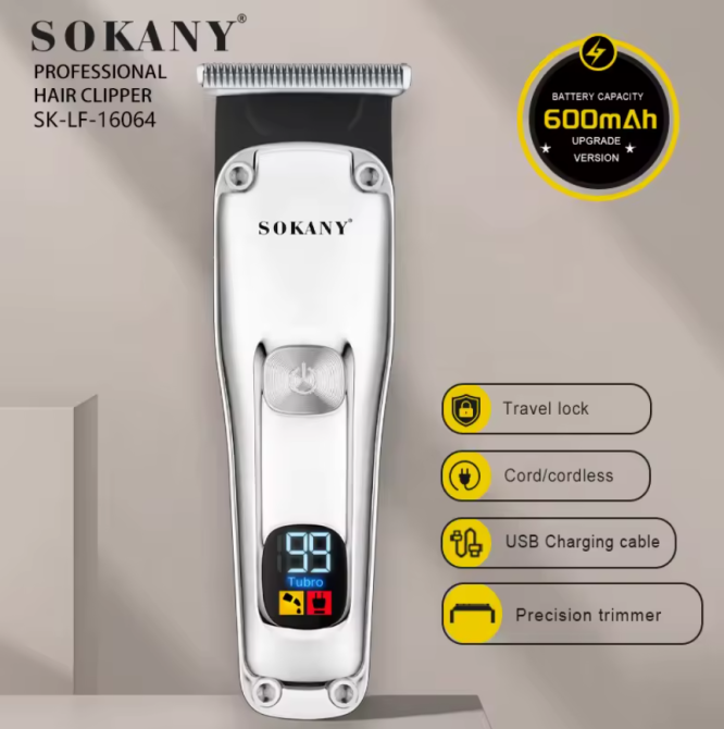 Триммер аккумуляторный SK-16064 с цифровым дисплеем для бороды, усов и стрижки волос, Li-ion 600 мАч Одесса - изображение 1