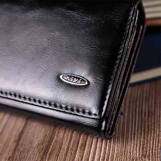 Горизонтальний жіночий гаманець із якісної екошкіри Чорний (KIVI) Київ