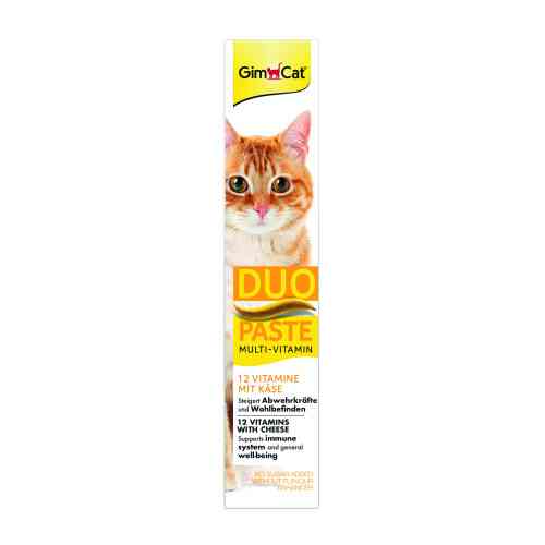 Паста GimCat DUO PASTE Multi-vitamin 12 vitamins with cheese для котів усіх порід 12 вітамінів та сир 50г Київ