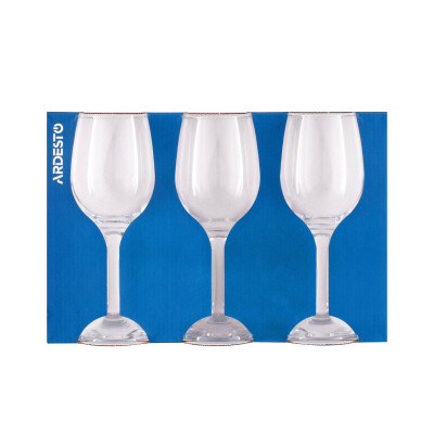 Набор бокалов Ardesto Gloria, 300мл, 3шт, скло, прозорий (AR2630GWT) Винница - изображение 3