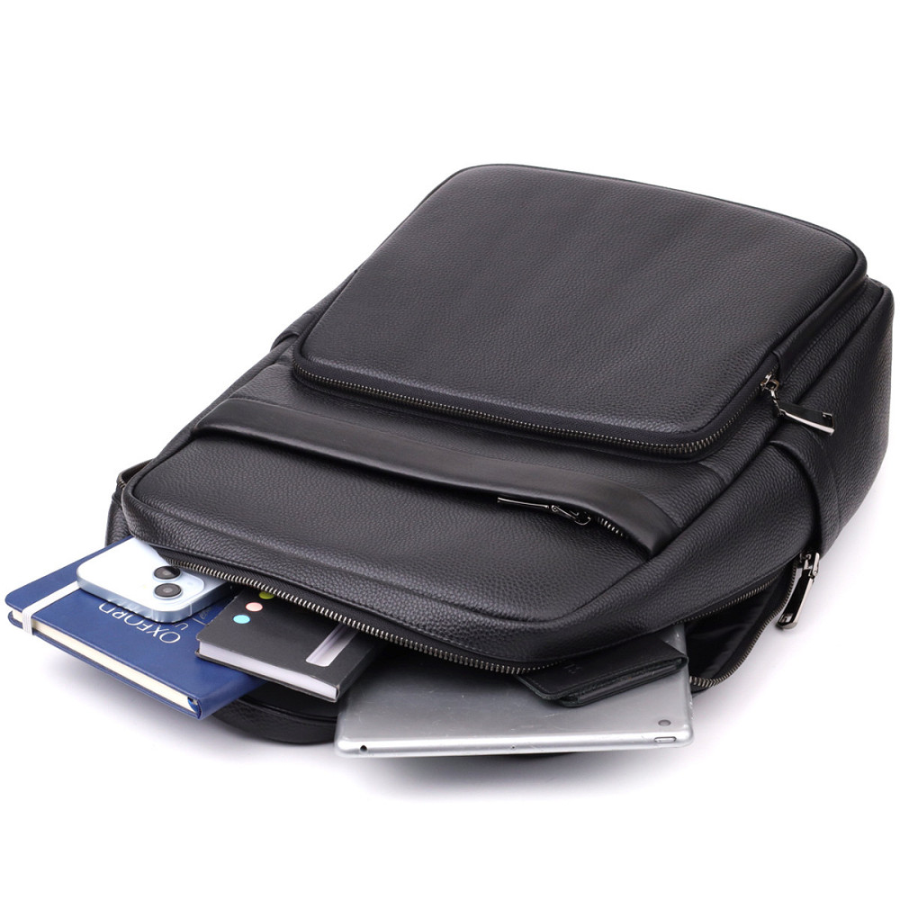 Чоловічий рюкзак з натуральної шкіри Vintage 23052 Чорний Київ - фото 9