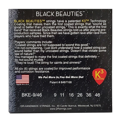 Струни для гітари DR Strings Black Beauties Electric - Light Heavy (09-46) (BKE-9/46) Вінниця - фото 3