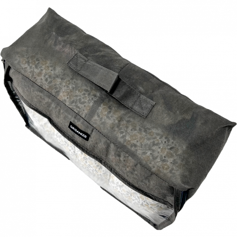 Велика дорожня сумка для речей з ручкою та прозорою вставкою P001 40x31x15 см (Сірий) Суми - фото 3