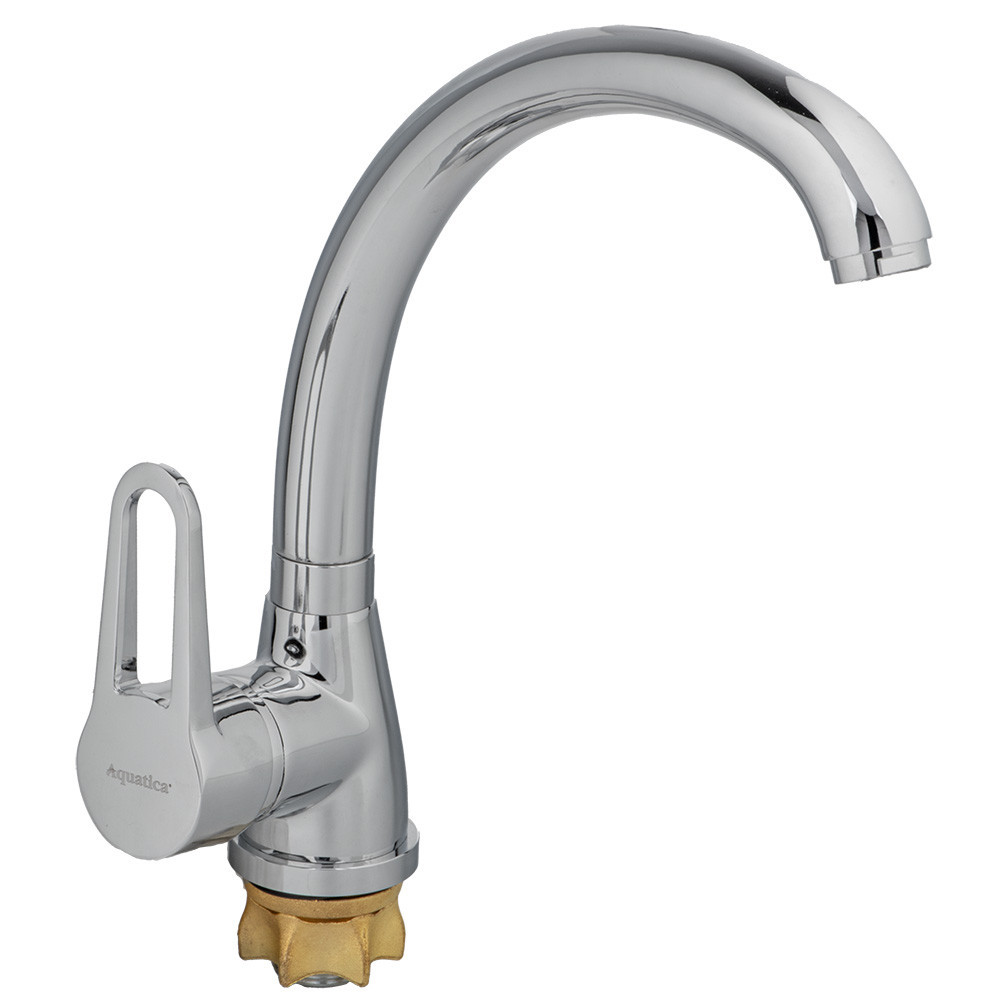 Смеситель HL Ø35 для кухни гусак ухо на гайке AQUATICA HL-4B130C (9734100) Киев - изображение 5