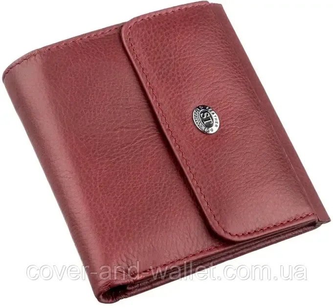 Маленький женский бумажник из натуральной кожи бордового цвета ST 209 Киев - изображение 2