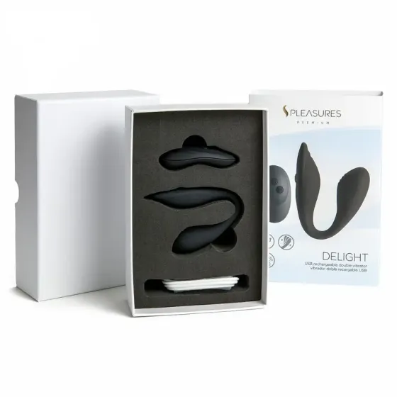 Подвійний вібратор S Pleasures Premium Delight, чорний, для клітора та точки G, 10 режимів Львів