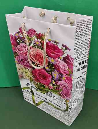 Бумажный пакет подарочный Средний 17/26/8 (артSV-180) (12 шт) Харьков