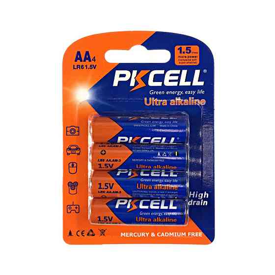 Батарейка PKCELL Ultra Alkaline AA LR6 1.5V, 4шт./блістер Київ