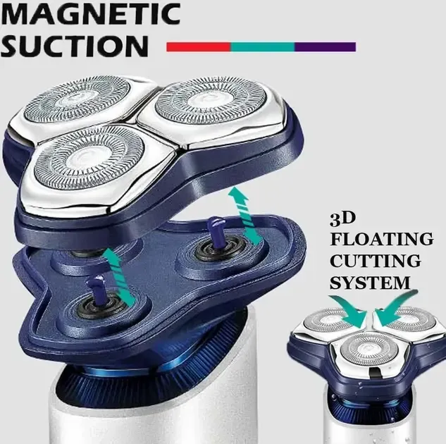 Электробритва VGR V-328 - роторная, водонепроницаемая, LED-дисплей, беспроводная Коломыя - изображение 4