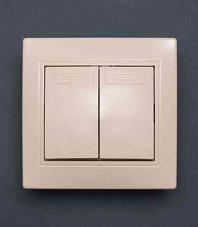 Вимикач 2-клавішний крем Valeso BK-2004 Коломия