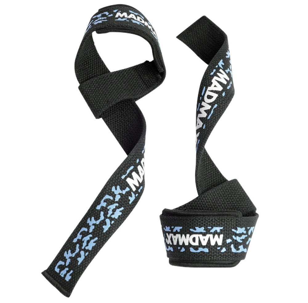 Лямки для тяги MadMax Camo Power Wrist Straps Camo/Light Blue Луцьк - фото 1