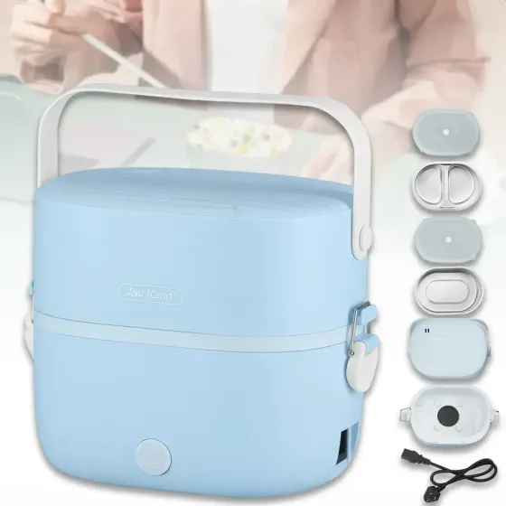 Ланч-бокс с подогревом объемом 1 л на два контейнера с крышками LY-800 Коломия