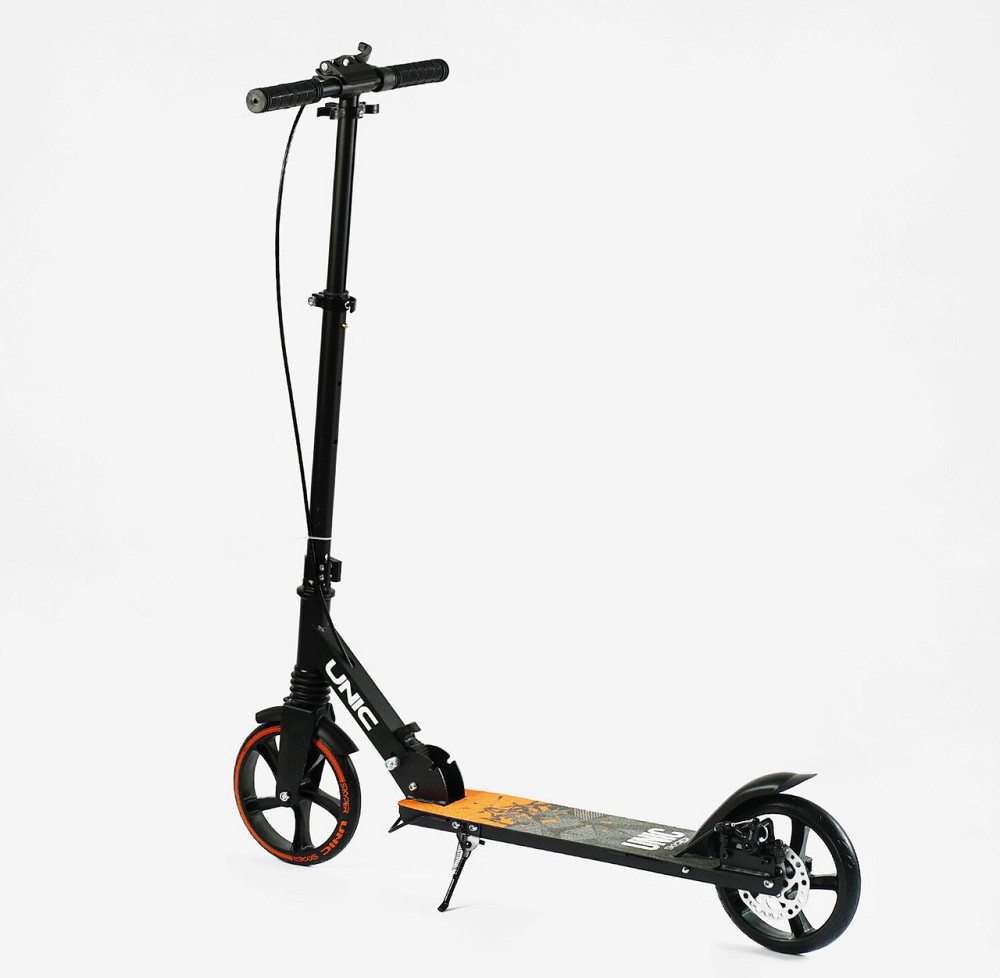 Самокат двоколісний Skyper Unic ручне дискове гальмо одне переднє амортизатор Помаранчевий (UN-25002) Чернігів - фото 7