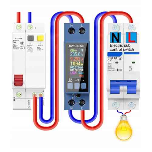 Wi-Fi счетчик электроэнергии однофазный 220В 40А DIN, защиты, KWS-300WF Вінниця