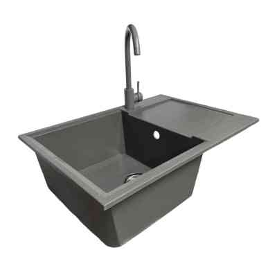 Мойка кухонная Adamant Horizon Medium сірий + змішувач (4824296104404) Винница