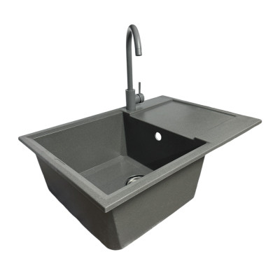 Мойка кухонная Adamant Horizon Medium сірий + змішувач (4824296104404) Винница - изображение 1