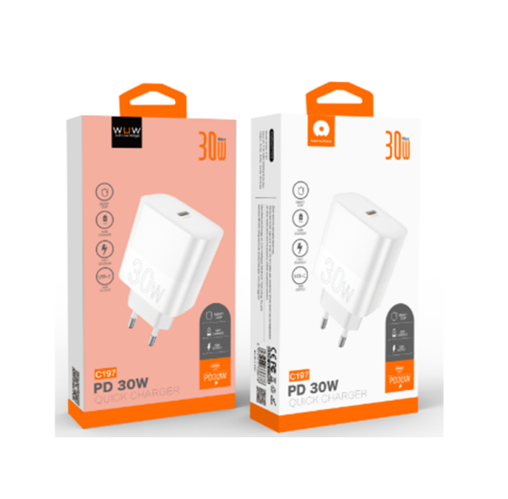 Мережевий зарядний пристрій WUW-C197 PD 30W white 6972573336678 Одеса