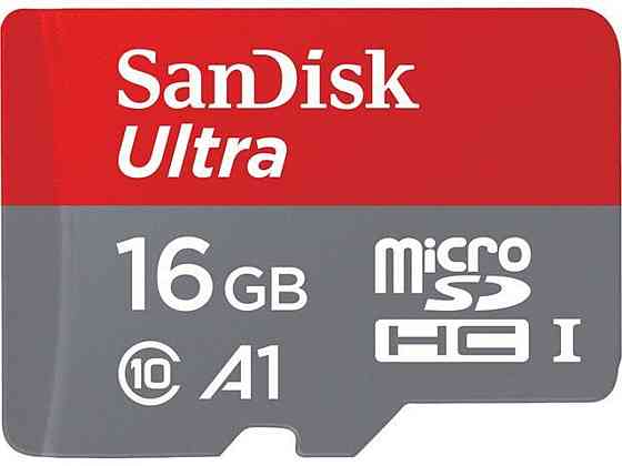 microSDHC (UHS-1) SanDisk Ultra A1 16Gb class 10  (98Mb/s, 653x) (adapter SD) Киев