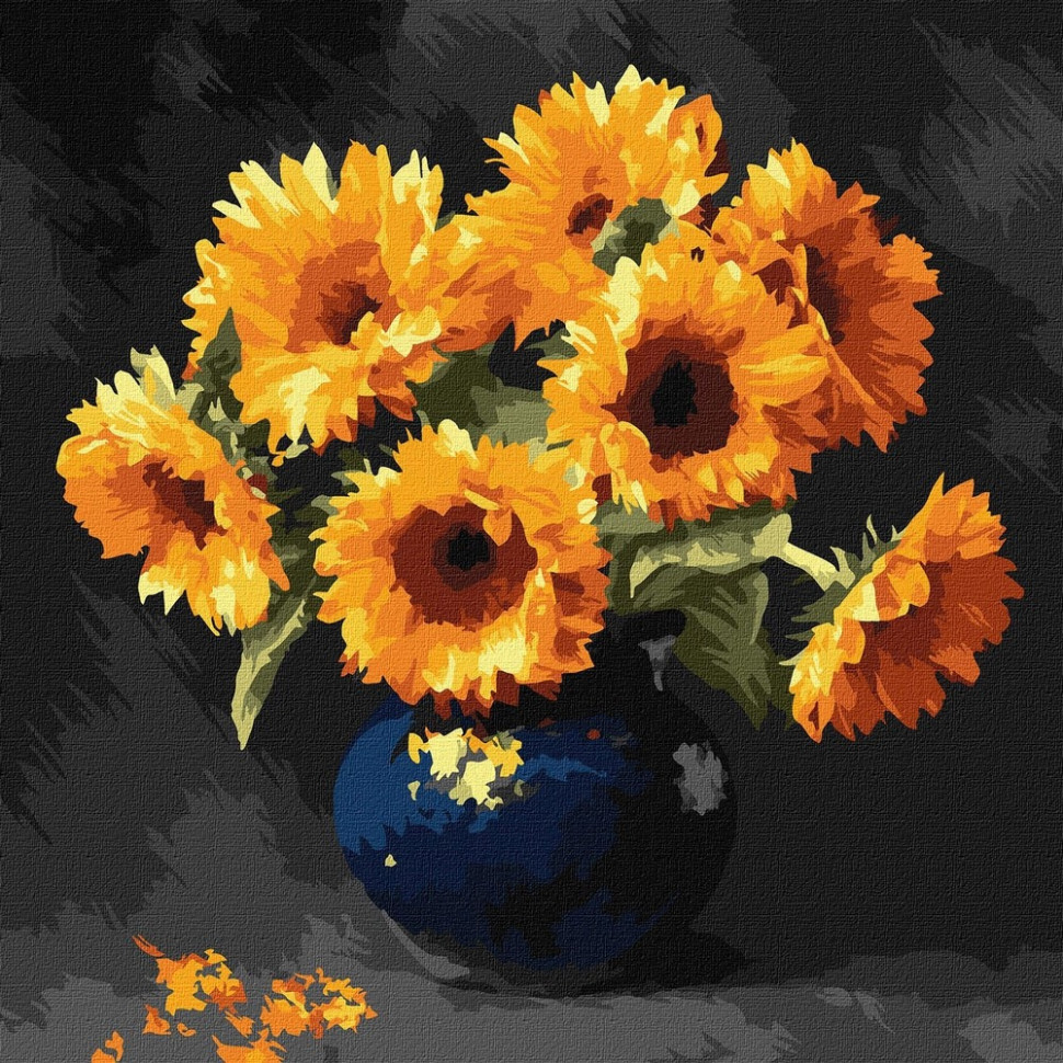 Картина за номерами "Соняшник в темряві" ©art_selena_ua KHO3330, 40x40 см Вінниця - фото 1