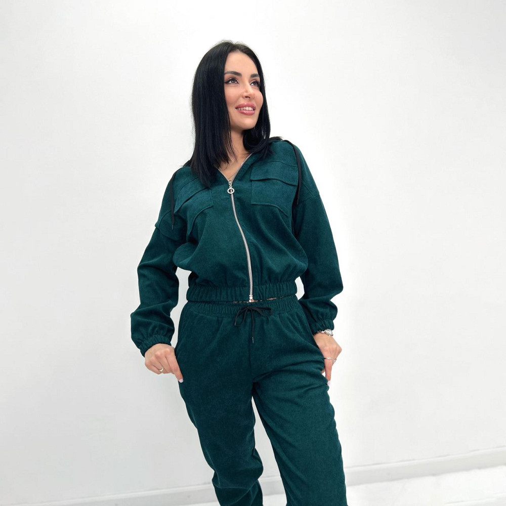 Вельветовий костюм-двійка "Demien" оптом | Батал | Розпродаж моделі Київ - фото 5