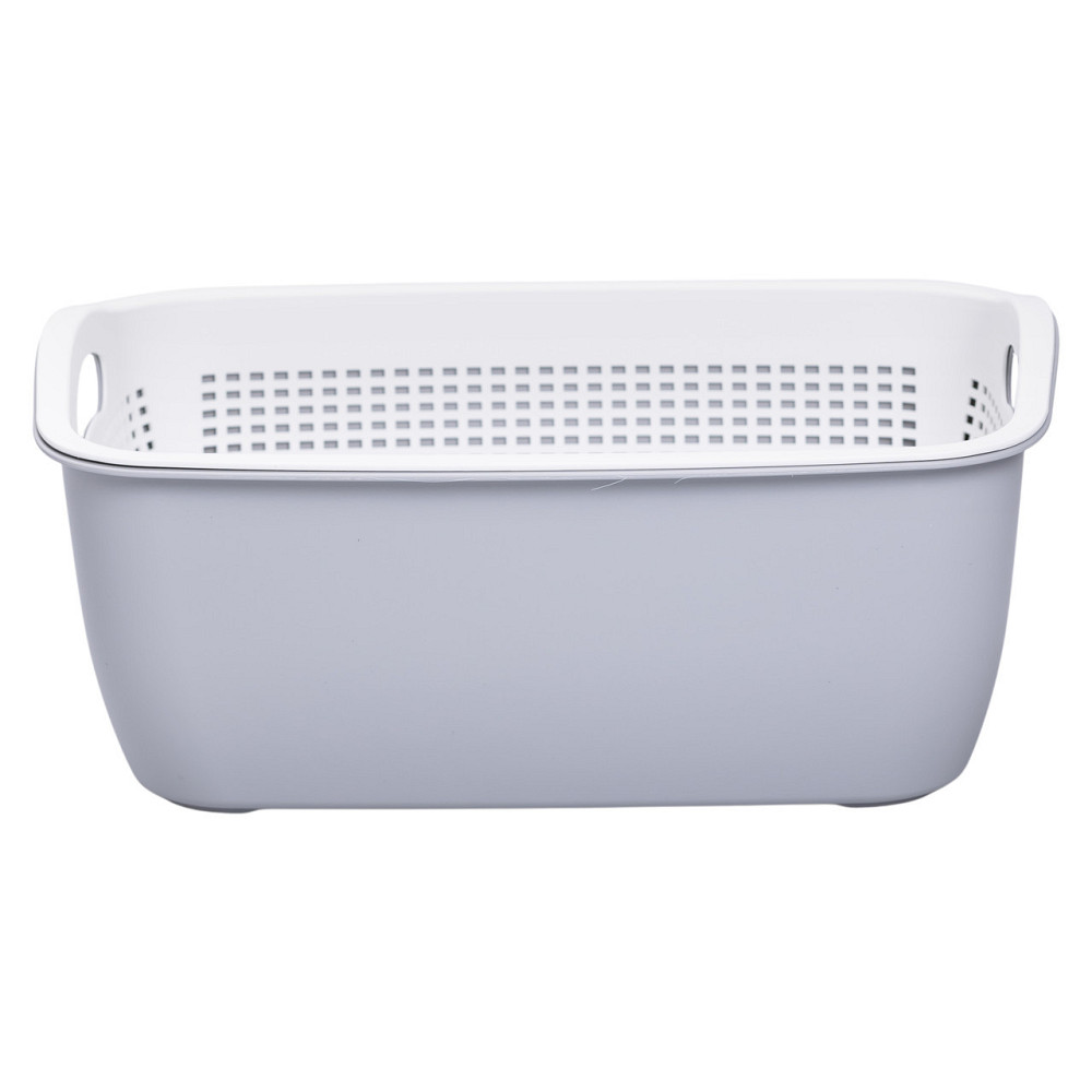 Корзина-друшлак 2 в 1 для овощей и фруктов серого цвета Киев - изображение 2