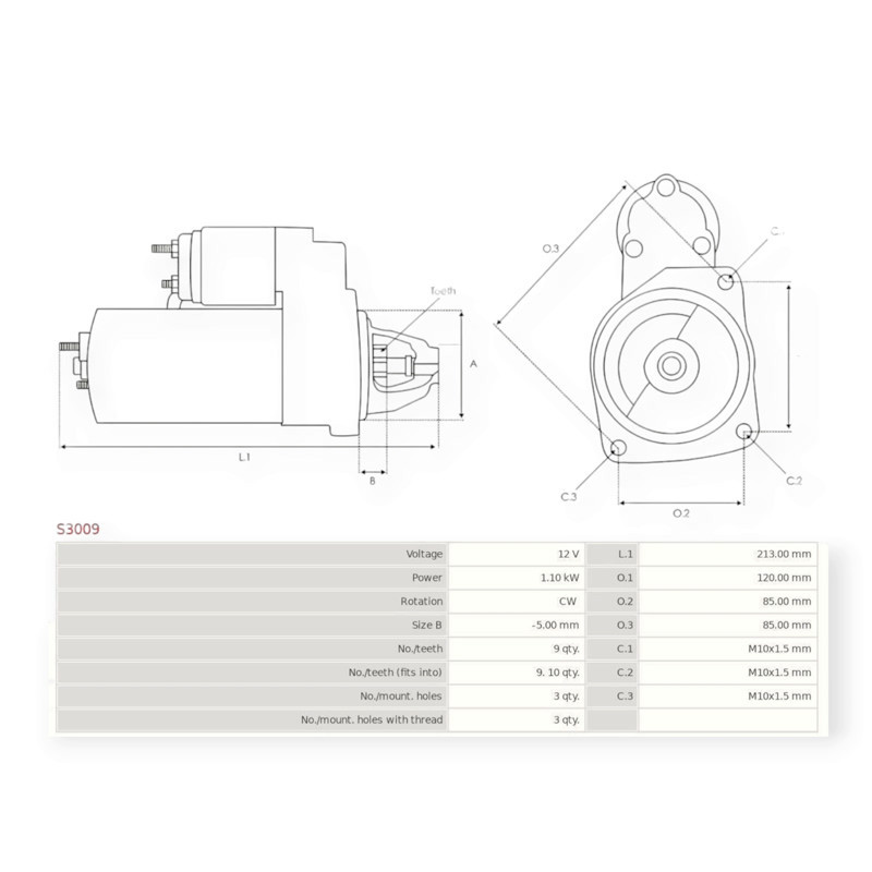 Стартер Fiat (12В, 1.1кВт, 9 зуб) Citroen, Мукачево - изображение 4