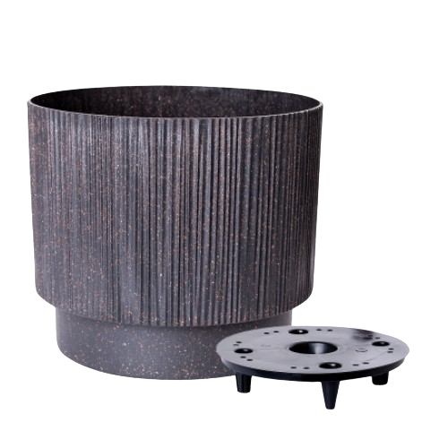 Вазон Осло зі вставкою 16см граніт WOOD Алеана Житомир