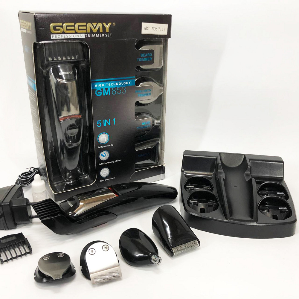Тример для стрижки акумуляторний професійний Geemy GM-853, Професійна машинка для стрижки волосся JK-37 Івано-Франківськ - фото 4