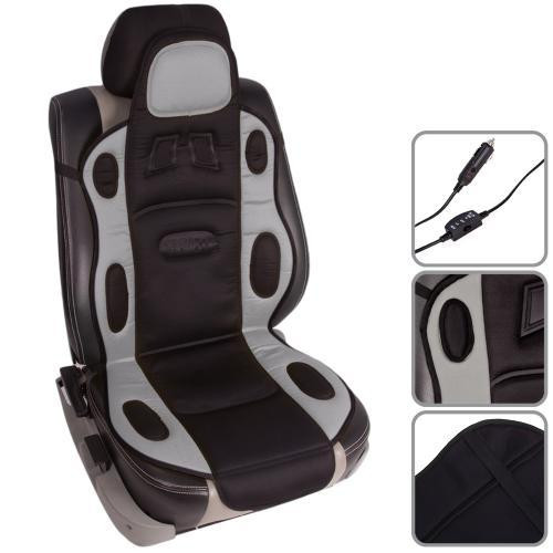 Накидка на сидіння висока з підігрівом H 19002 GY/BK 115x49 см з перемикачем Харків - фото 5