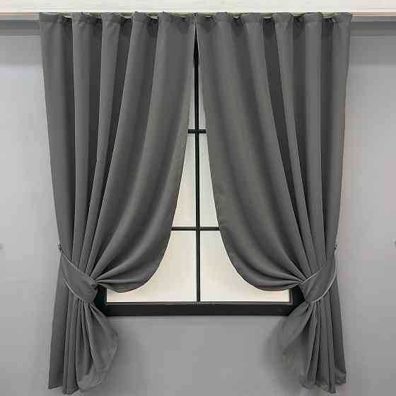 Комплект коротких штор VR-Textil Блэкаут Midnight № 1671ш Серый 140х170 см 2 шт (35-0333) Киев