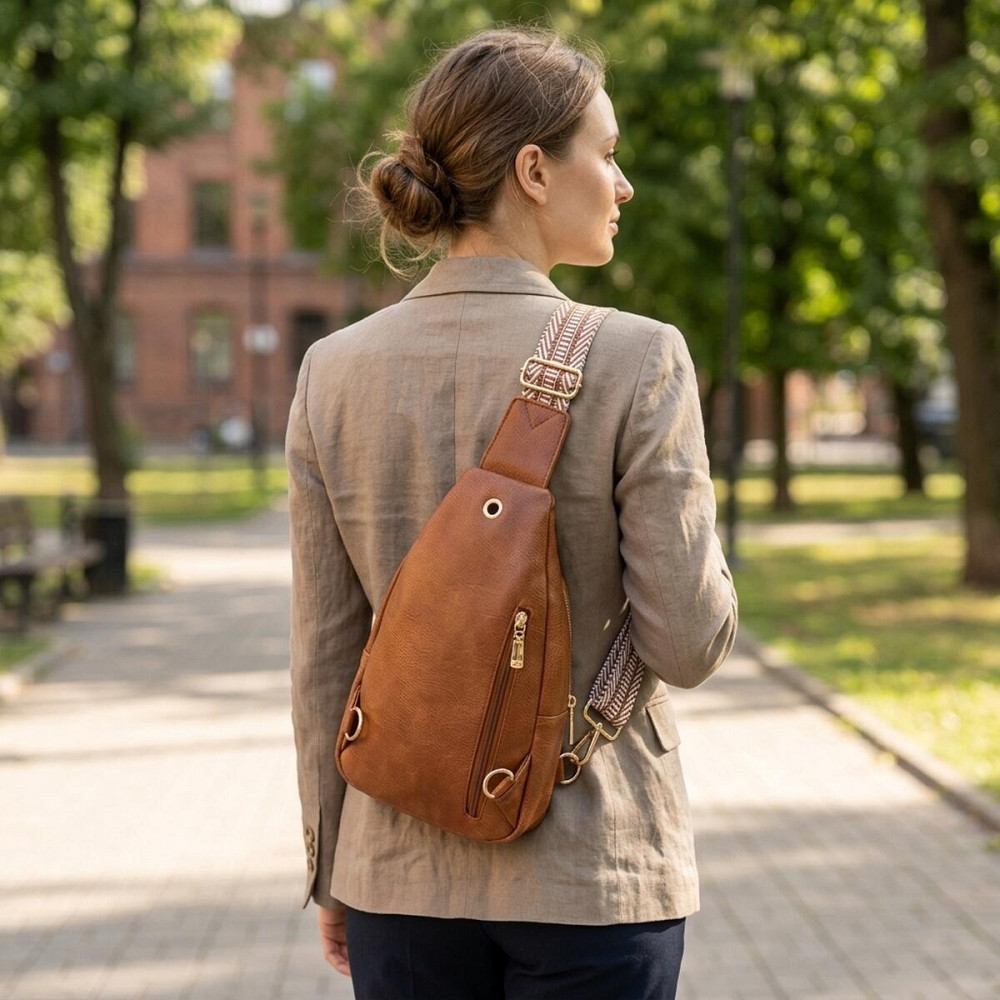 Практична жіноча сумка з однією лямкою через плече з екошкіри Vintage 22758 Рудий Київ - фото 12
